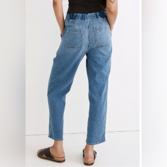 MADEWELL Boyer Wash Denim Pull-On Relaxed Straight Leg Stretch Jogger Jeans M - Picture 4 of 11